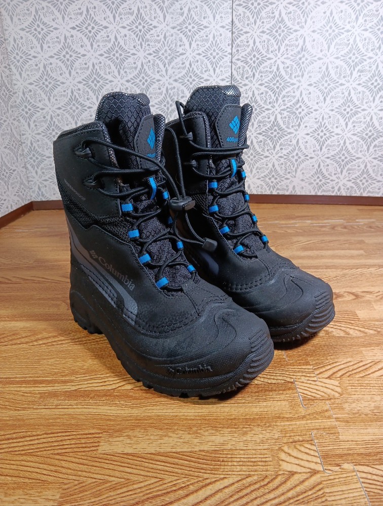 Columbia Buga boot Plus IV Omni-Heat 400g Black Blue BY5955-010 Youth Size 4