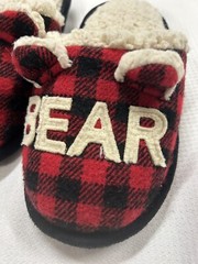 Unisex Boys Girls Lil Bear slippers Toddler size 9/10 Plaid Red From Target