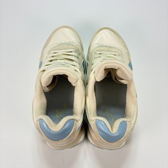Reebok Harman Run Double Beige Blue Suede Running Shoes Lace Up Youth Size 2