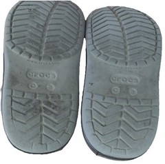 Crocs Iconic Comfort Slip On Back Strap Gray Blue White Sandal Kids Size C 8