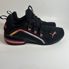 Puma Axelion Girls Sneakers Size 2C Running Black Pink Fade Athletic Shoes