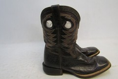 Durango Little Youth Size 3 M Dark Brown Leather Buckaroo Cowboy Western Boots