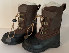 Eddie Bauer Kids 7 Duck Boots Winter Snow Fleece Lined Lace Up