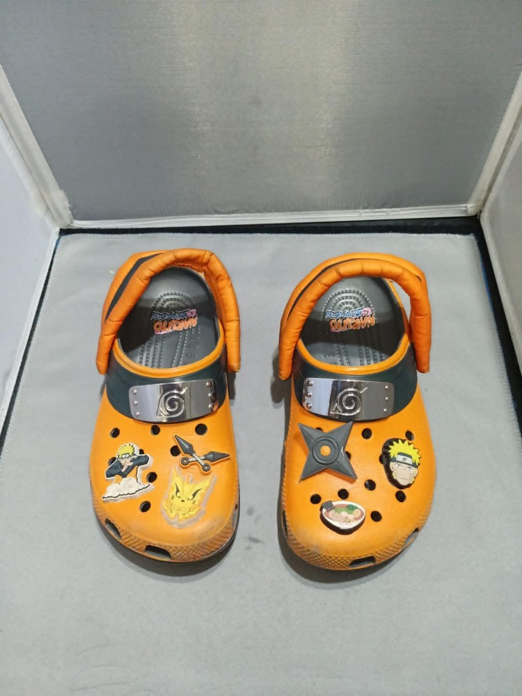 Naruto Shippuden x Crocs Clog Orange/Black J3 Anime Pre-Owned Visible Wear
