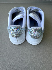 ADIDAS STAN SMITH CF C White w/Silver Leather Lifestyle, Size 2.5, NEW