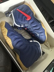 Nike Little Posite Pro Foamposite GS Blue Red White Sneaker Youth 5.5Y New
