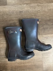 Hunter Kids Original Nebula Rain Boots Girls Purple Iridescent Galoshes Wellies