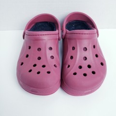 Crocs Classic Ralen Lined Maroon Toddler Kids Size J2/4 Clog Sandals Shoes 16245