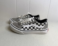 Vans Lace Up Black and White Checkered Youth Sneakers Shoes Size 1