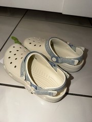 Kids’ Classic Denim Flower Adjustable Backstrap Clog