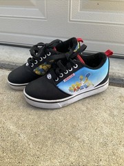 The Simpsons Heelys X Pro Prints Wheels Skating Shoes Black and Sky Blue Size 2