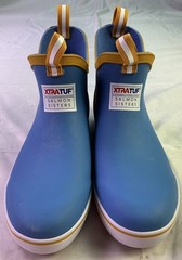 Xtratuf Kid’s Ankle Deck Boots-Light Blue/Whale Pattern-Size: 5