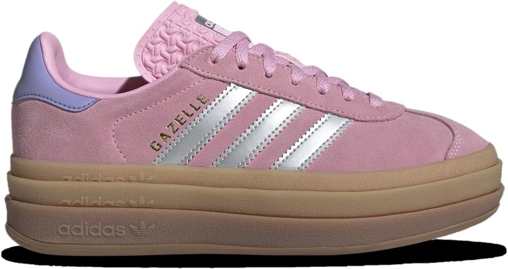 Adidas Gazelle Bold J Big Kid Size 5.5Y Sneaker Pink Metallic Silver, JH5539