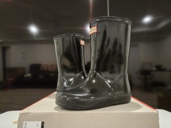 Hunter Little Kids Original First Classic Gloss Rain Boots, Boys Sz 7, Girls 8