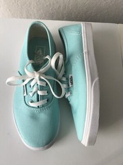 Vans Off The Wall Authentic Low Top Aqua Splash/True White Kids Sneaker -Sz 13