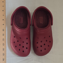Crocs Classic Lined Clog Kids US 8 Red Slip-On Heel Strap Casual Clog Shoes