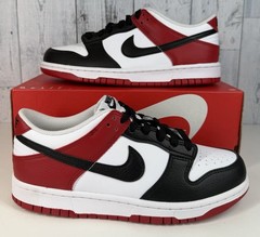 Nike Dunk Low GS Red Black White Sneakers Kids Size 6.5Y (HF9980-600) 8W New