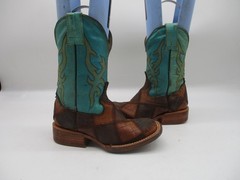 Texas Bunkhouse Handcrafted Leather Square Toe Kids Boots Size Mex 18