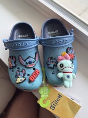 Crocs Disney Stitch Classic Unisex Kids Blue Slip On Clog US 8 Character Charm