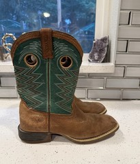 Durango DETOZ24Y Kids Green Western Boots Size 4.5