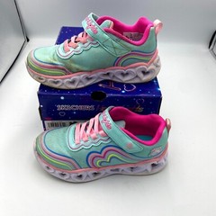 Skechers Heart Lights – Retro Hearts 302689L Kids 12.5 Sneaker Multi Casual Shoe