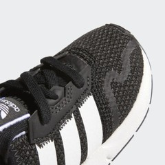 adidas OrthoLite Black/White 3-Stripes Slip-On Athletic Shoes Toddler Kids 9K