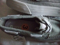 SPERRY BAHAMA PLATFORM GRAY WHITE KIDS SIZE 3 YOUTH VGC