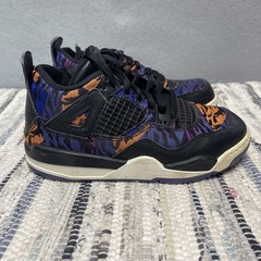 Nike Air Jordan 4 IV Retro Rush Violet Tiger Print Shoes Size 12C