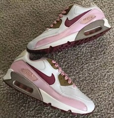 NIKE AIR MAX 90″ ATHLETIC SHOES WHITE/CRIM-MET/ZINC (GS) BIG KIDS SIZE 6Y