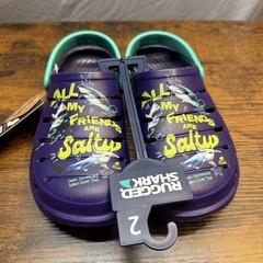 NWT Rugged Shark Big Kids Clogs Boys Size 2 Water Shoes Sandals Sports