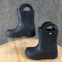 Crocs Boots Child 13 M Blue Waterproof Pull On Handle It Rain Round Toe Mid Calf
