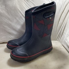 Bogs Kids Rain Boots Size 6 Black Red Waterproof Toddler Pull On Handles