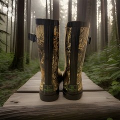 Magellan Outdoors Realtree Camo Waterproof Rubber Rain Boots (Youth 6) Pre-owned