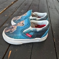 Vans Marvel Groot Toddler 4 Slip On Shoes Blue Brown Guardians of the Galaxy