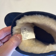 LL Bean Kids 5 Boots Navy Wicked Cozy Classic Lambskin Shearing Pull On