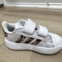 adidas Neo Kids White Hook & Loop Leopard Stripe US 7.5 EU 24