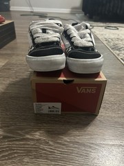 VANS Knu Skool Black/White Checkerboard Canvas Low-Top Sneaker Kids 3.0Y