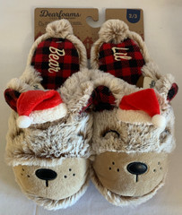 Dearfoams Cozy Comfort Lil Bear Slippers Size 2/3 Kids