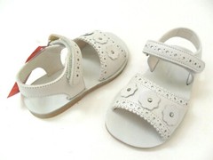GARVALIN GIRLS SANDALS STRAP CASUAL SHOES WHITE LEATHER 082141 SPAIN SIZE 24