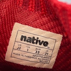 ~ NATIVE Kids J2 High Top Sneakers Stretch Mesh Faux Laces Elastic Washable