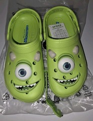 Crocs Monsters Inc Mike Wazowski Clogs Youth Big Kids Size J4 Disney Pixar NEW
