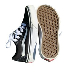 Vans Old Skool Black White Suede Canvas Low Top Skate Shoes Sneakers EUC