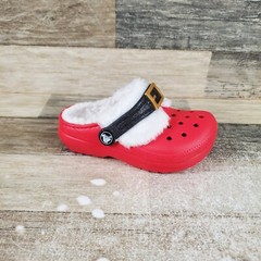 Crocs Classic Lined Clogs 10 C10 Red Round Toe Slingback Sandals Santa