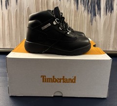 TIMBERLAND Field Boot Black Full Grain Leather Mid Lace Sz 10 Toddler