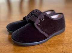 Children’s Classics Spanish Velvet Unisex Blucher Flats Made In Spain