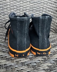 Harley Davidson Kids High-Top Sneaker Black Canvas/Leather Trim Orange Accents 4