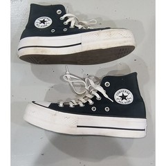Converse Chuck Taylor All Star Platform High Top Kids Black White Sneakers