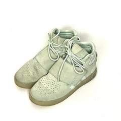 Adidas Tubular Invader Beige Leather High Top Ankle Shoes Sneakers US 4 Comfort