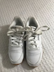 REEBOK Classic Leather Shoes Grade School Boys V69622 WHITE/GUM Size 13