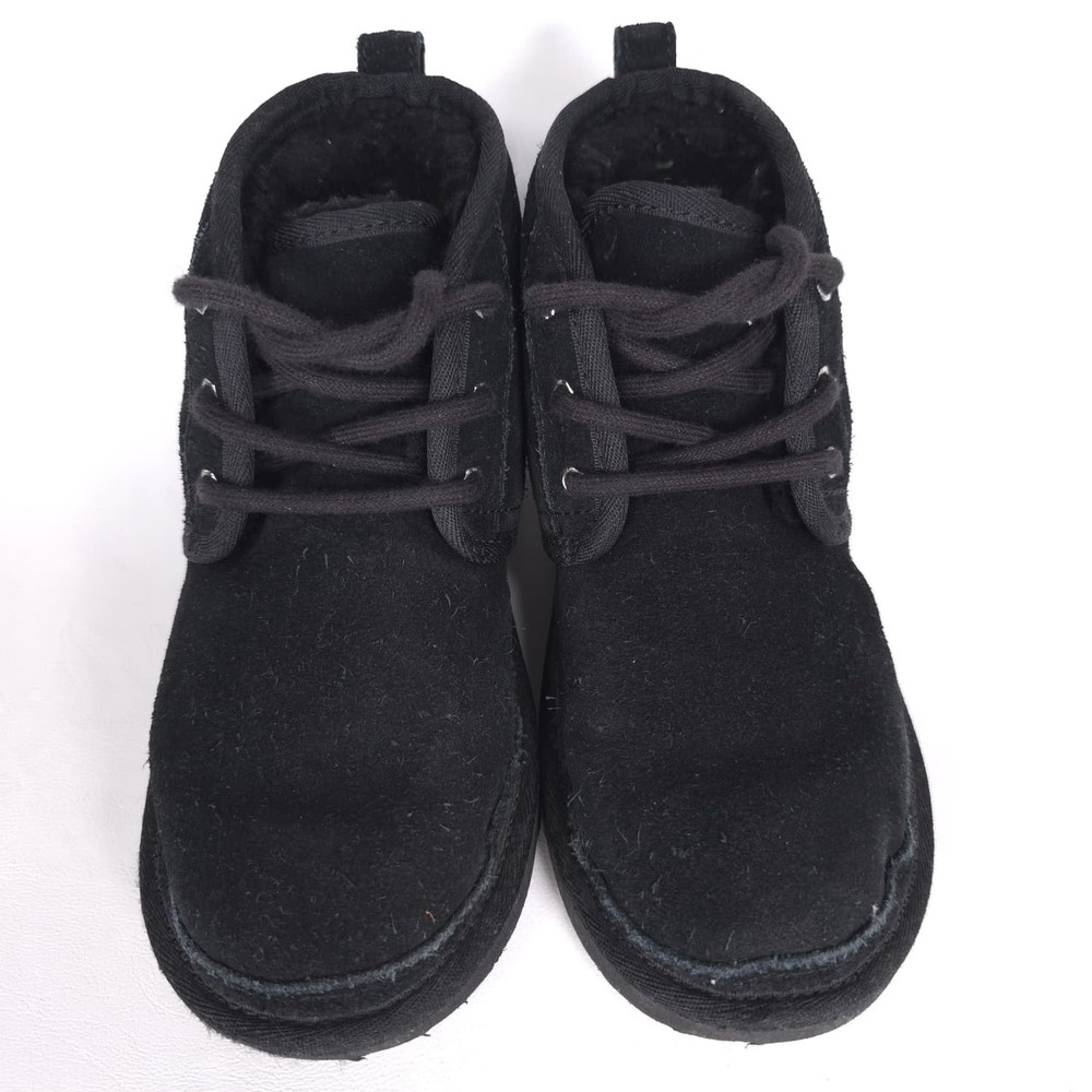 UGG Neumal Black Suede Chukka Boots Unisex Kids Size 1 Youth Lace Up